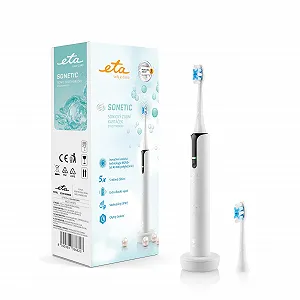 Електрична звукова зубна щітка ETA Sonetic 5 режимів чищення 40 000 рухів на хвилину таймер IPX7 White - Фото 1