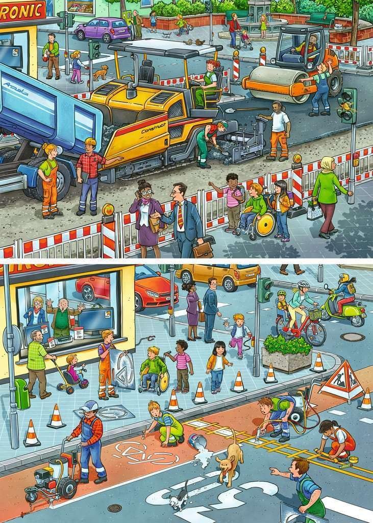 Пазл Ravensburger Children's Puzzle Road Construction Site 2 x 12 элементов для детей от 3 лет, фото №2