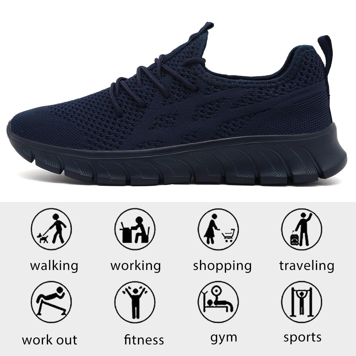 Кроссовки LANGFEUU Мужские кроссовки для бега, тенниса, спорта, отдыха, легкие дышащие кроссовки для ходьбы, фитнеса, улицы, для пробежек 39-46 EU, фото №5