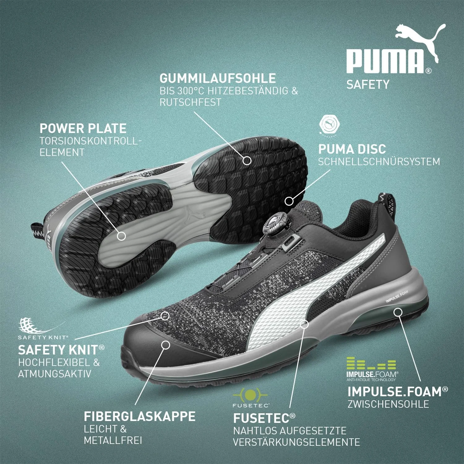 Защитная обувь Puma Charge Low S1p ESD HRO SRC, зеленая, фото №2