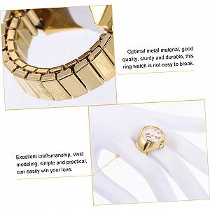 Часы-кольцо Healvian с дизайном бабочки, декоративные, металлические, классические, блестящие, для пальца, удобные в использовании, долговечные synthetic.ua - Фото 1