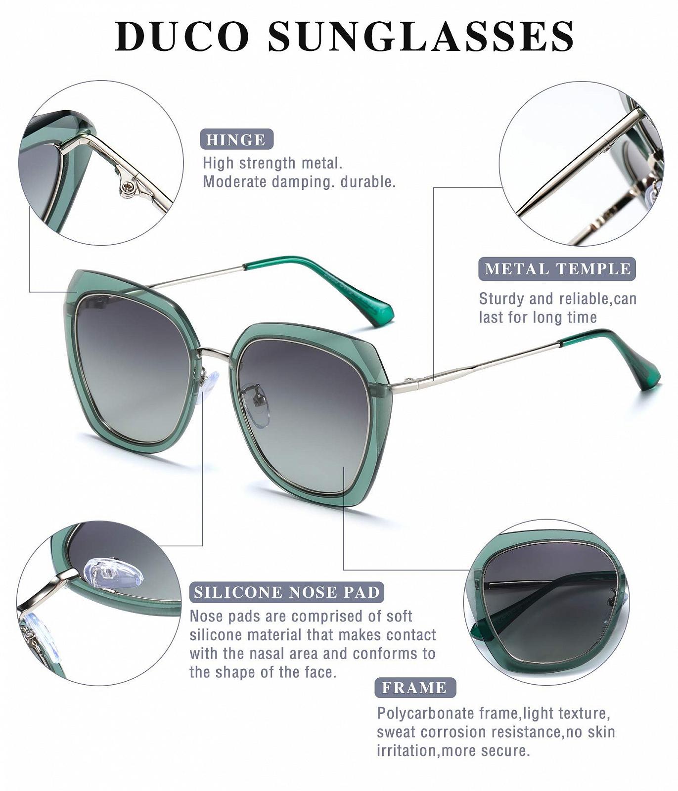 Сонцезахисні окуляри Жіночі DUCO DC1225 Поляризовані UV Захист Ретро Дизайнерські, фото №4
