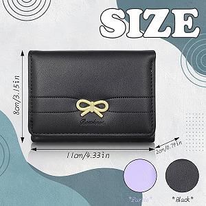 Кошелек Trifold AfitLulu Компактный Кожаный 7 отделений для карт Окошко для ID в форме сердца Черный synthetic.ua - Фото 1