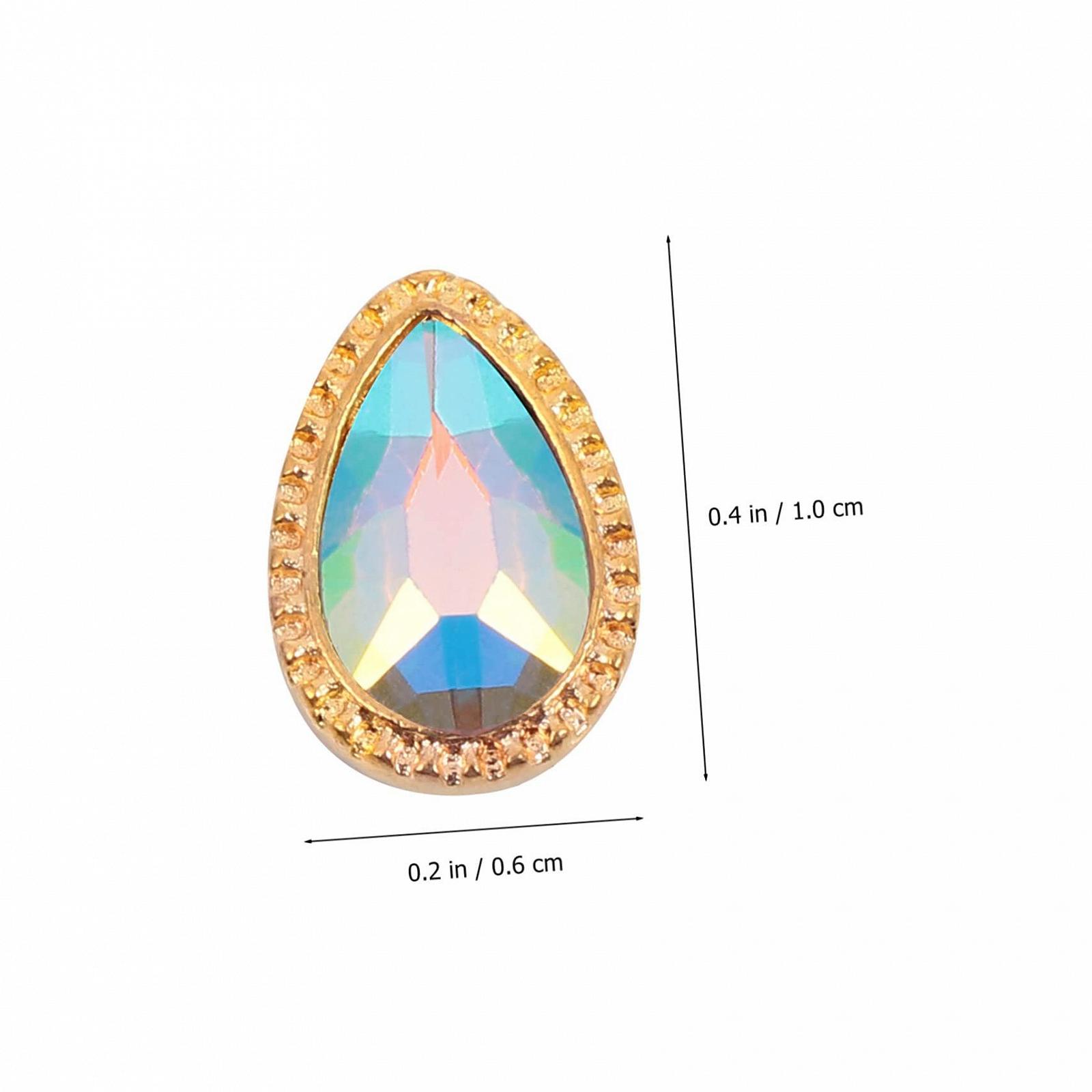 Стразы для ногтей Housoutil Форма капли 30шт Золото и серебро, фото №7