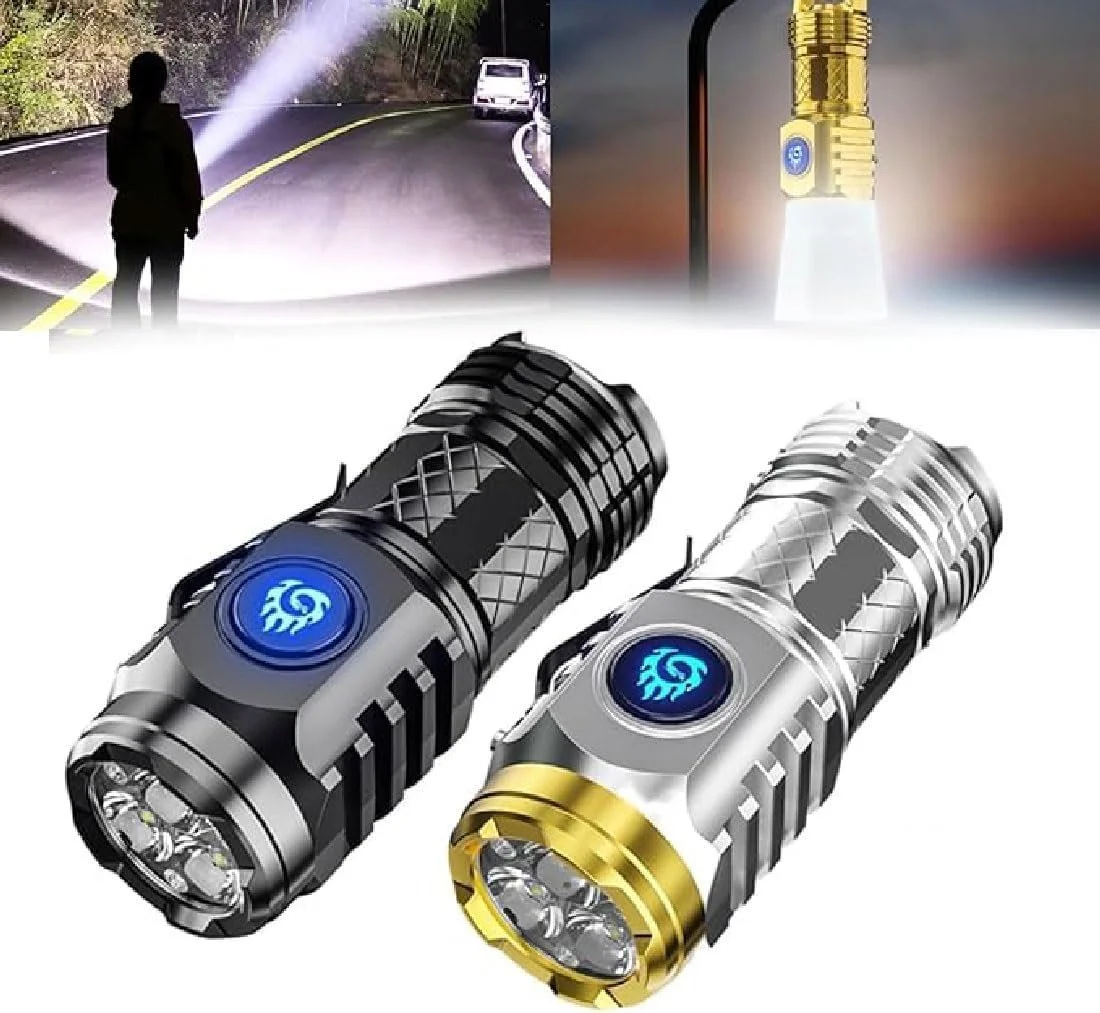 Ліхтарик LED Надзвичайно яскравий Акумуляторний Портативний міні з 5 режимами освітлення Водонепроникний тактичний для кемпінгу Пішого туризму Надзвичайна ситуація (2 штуки Mix), фото №1 Ліхтарик LED Надзвичайно яскравий Акумуляторний Портативний міні з 5 режимами освітлення Водонепроникний тактичний для кемпінгу Пішого туризму Надзвичайна ситуація (2 штуки Mix), фото №1