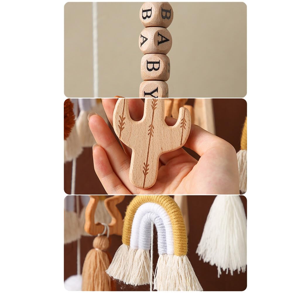 Мобиль для детской кроватки с колокольчиками Baby Gift Rattle Toy с фетровыми шариками и облаками, фото №5