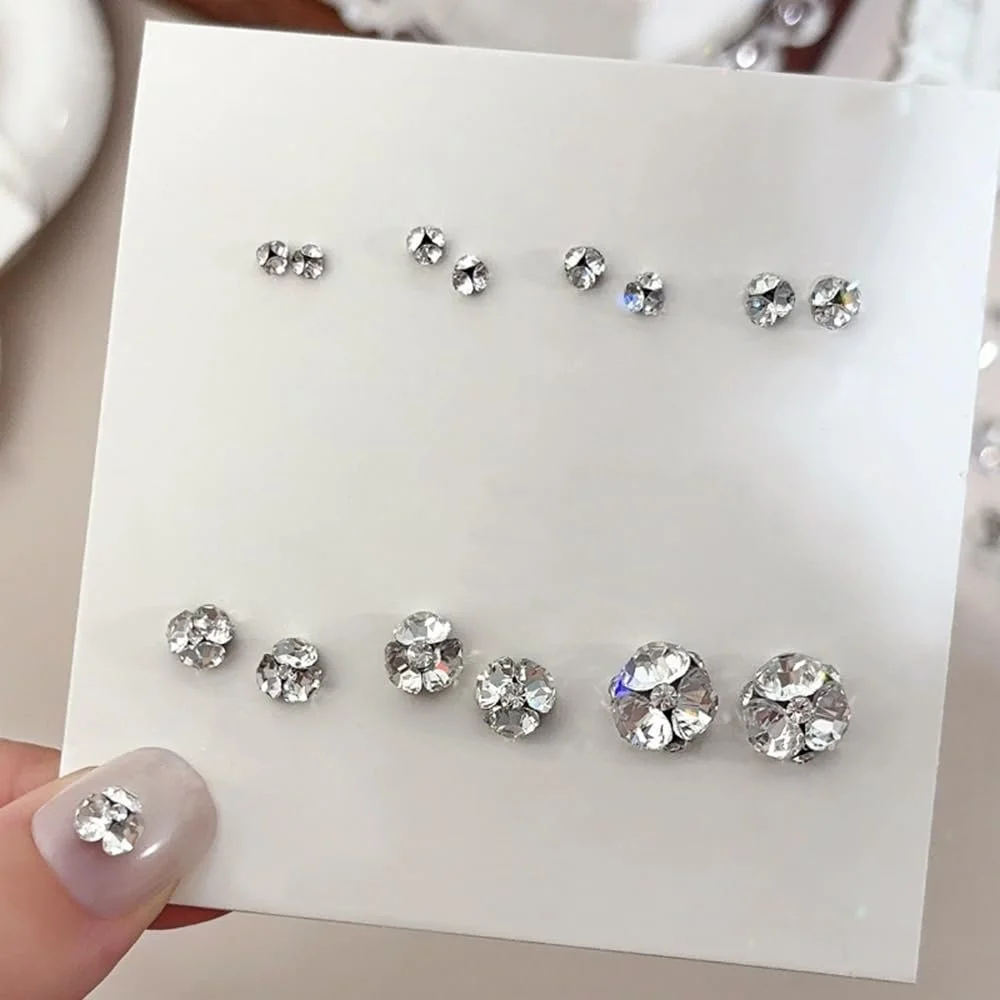 Кришталеві Стрази для Нігтів, Набір Різні Розміри, Міні, Білий Прозорий, фото №5