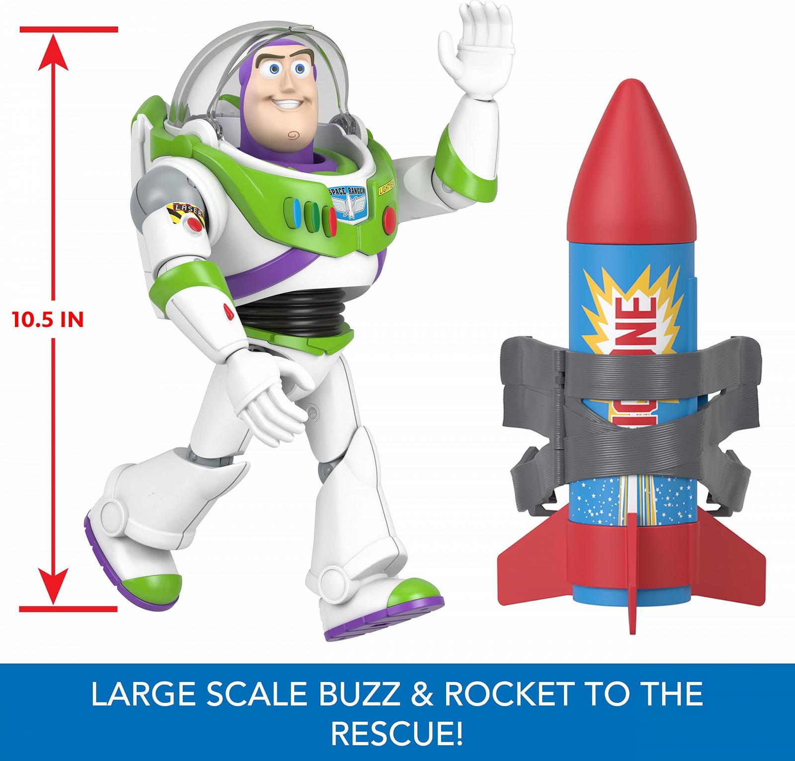 Ігрова Фігурка Mattel Disney and Pixar Toy Story Базз Лайтер 30,5 см з ракетою та 20+ звуками, Rocket Rescue Pack Buzz Pack, HTR73, різнокольоровий, фото №3
