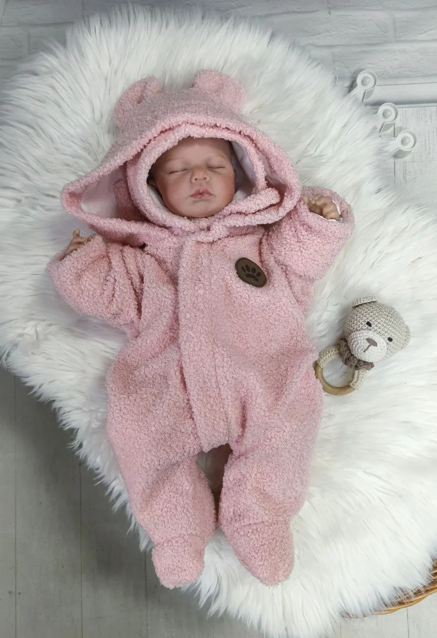 Конверт для новонародженого та людина демісезон Тедді пудра (А00063), фото №2