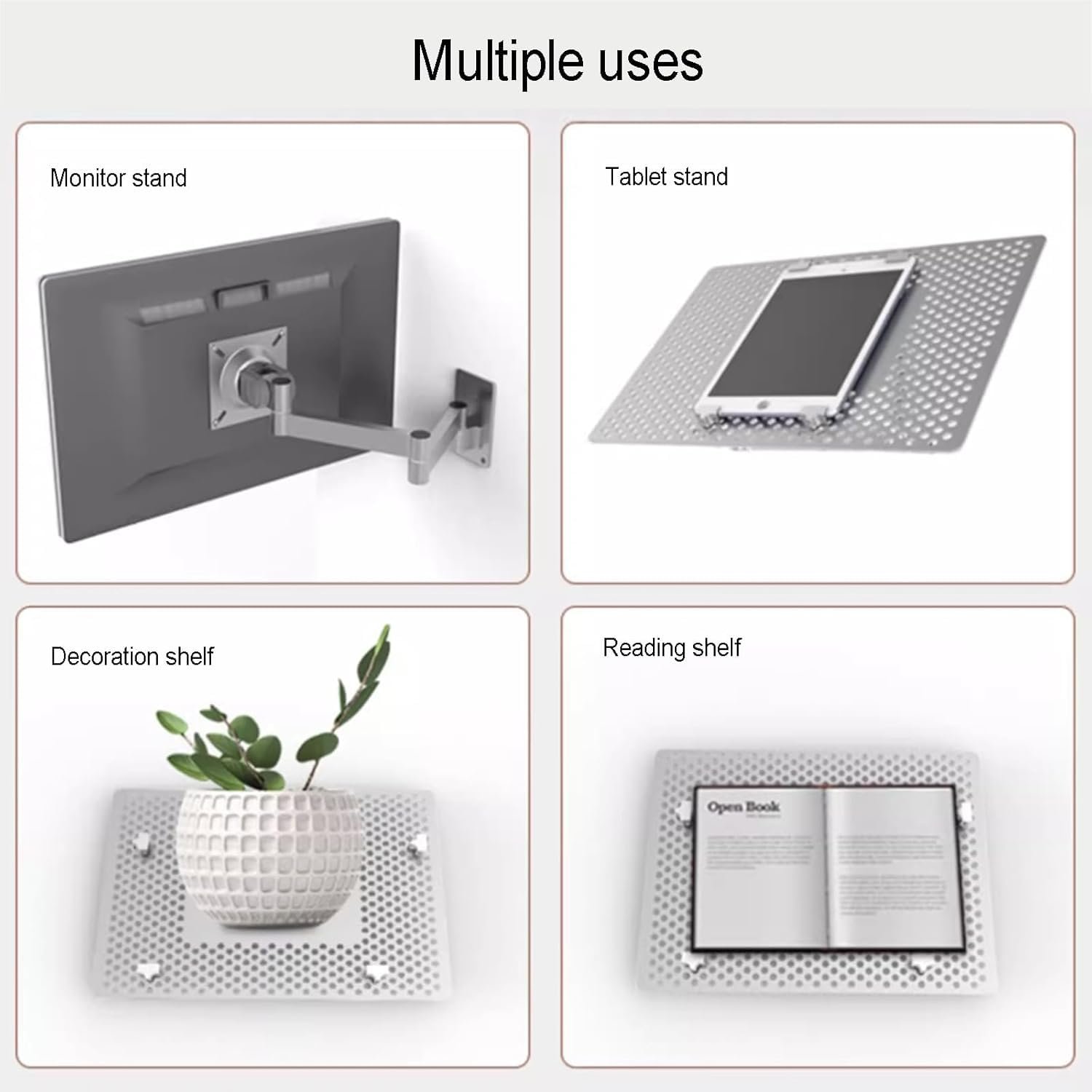 Настінна підставка для ноутбука з регулюванням і підносом для миші, вантажопідйомність 8 кг, вентильована охолоджуюча платформа, фото №7