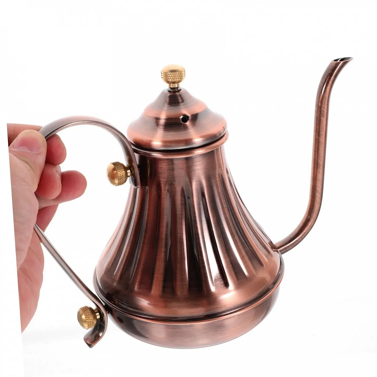 Кавник Ipetboom З нержавіючої сталі з довгим носиком Мідний, фото №8