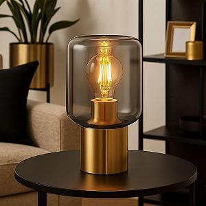 Настольная лампа Латунь Стекло Высота 24 см synthetic.ua - Фото 1