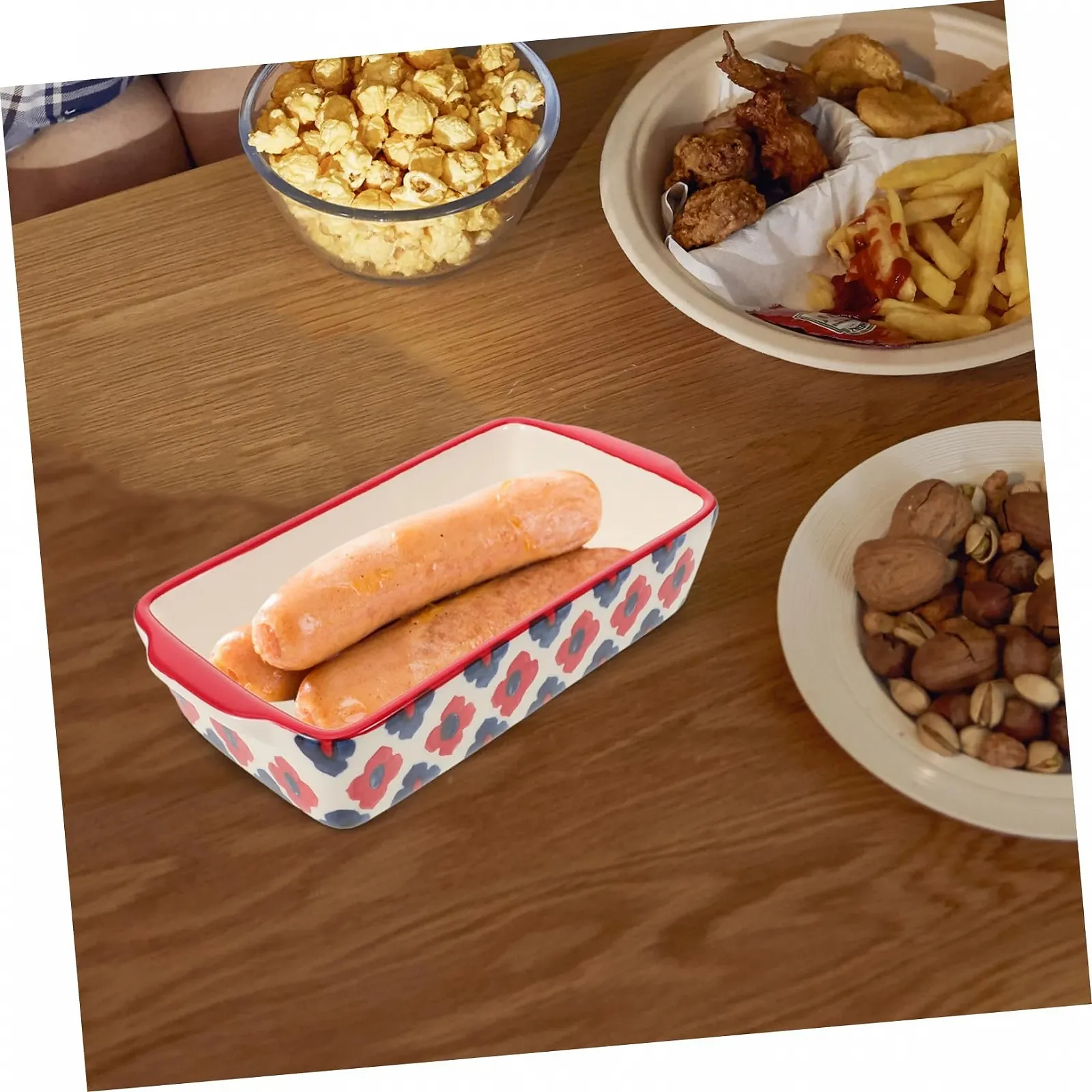 Форма для запекания керамическая прямоугольная с ручками для духовки и микроволновой печи, фото №5 Форма для запекания керамическая прямоугольная с ручками для духовки и микроволновой печи, фото №5