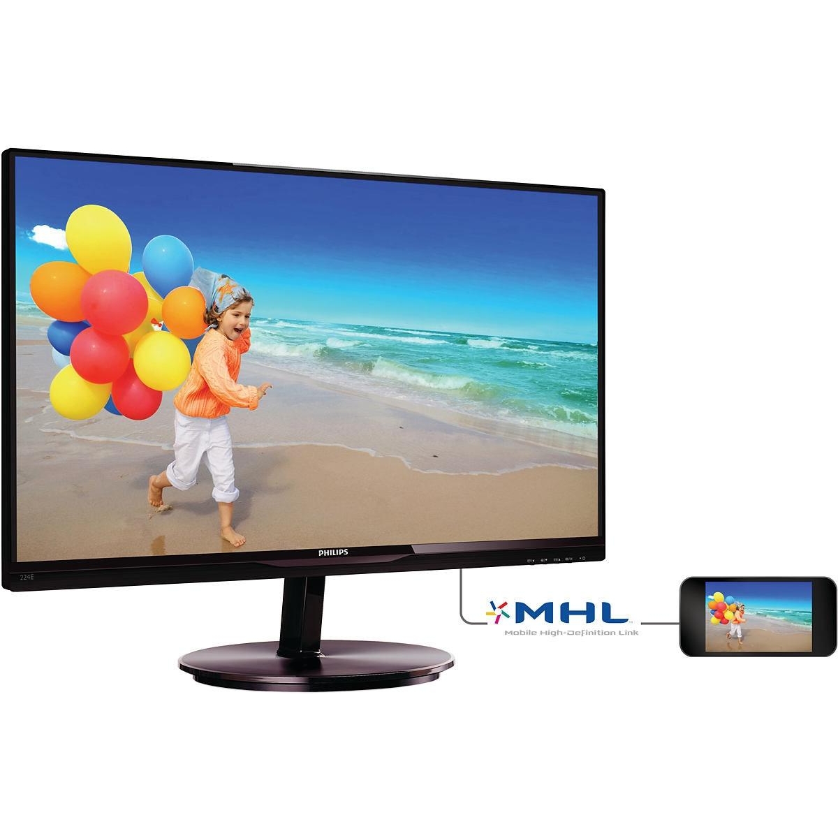 Монитор Philips AH-IPS 21.5'' Full HD 224E5QHSB 01, фото №4