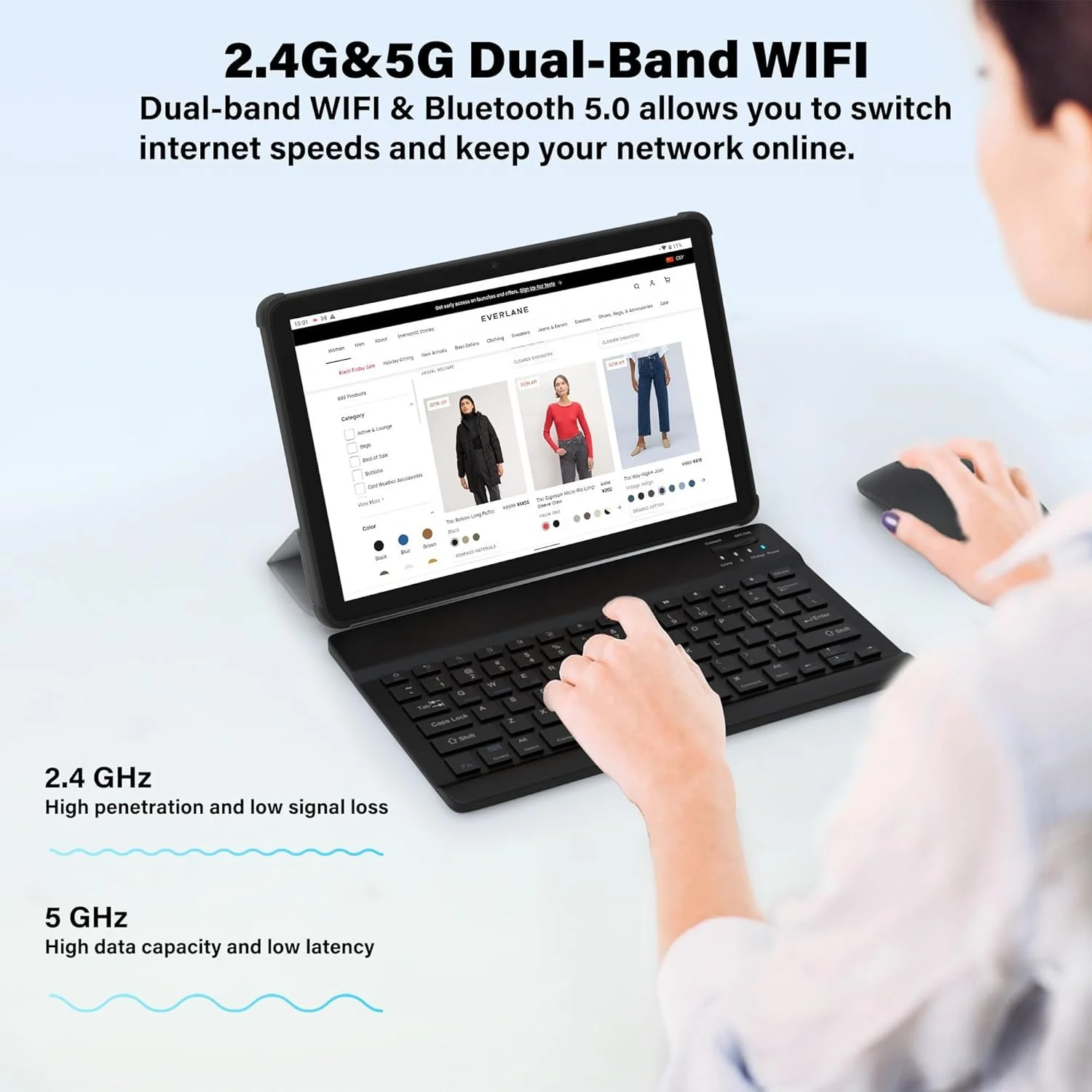 Планшет 10.1" MIXLURE Y121 8+12/128Gb 8 ядер Android 13 8000 mAh Чорний, фото №2