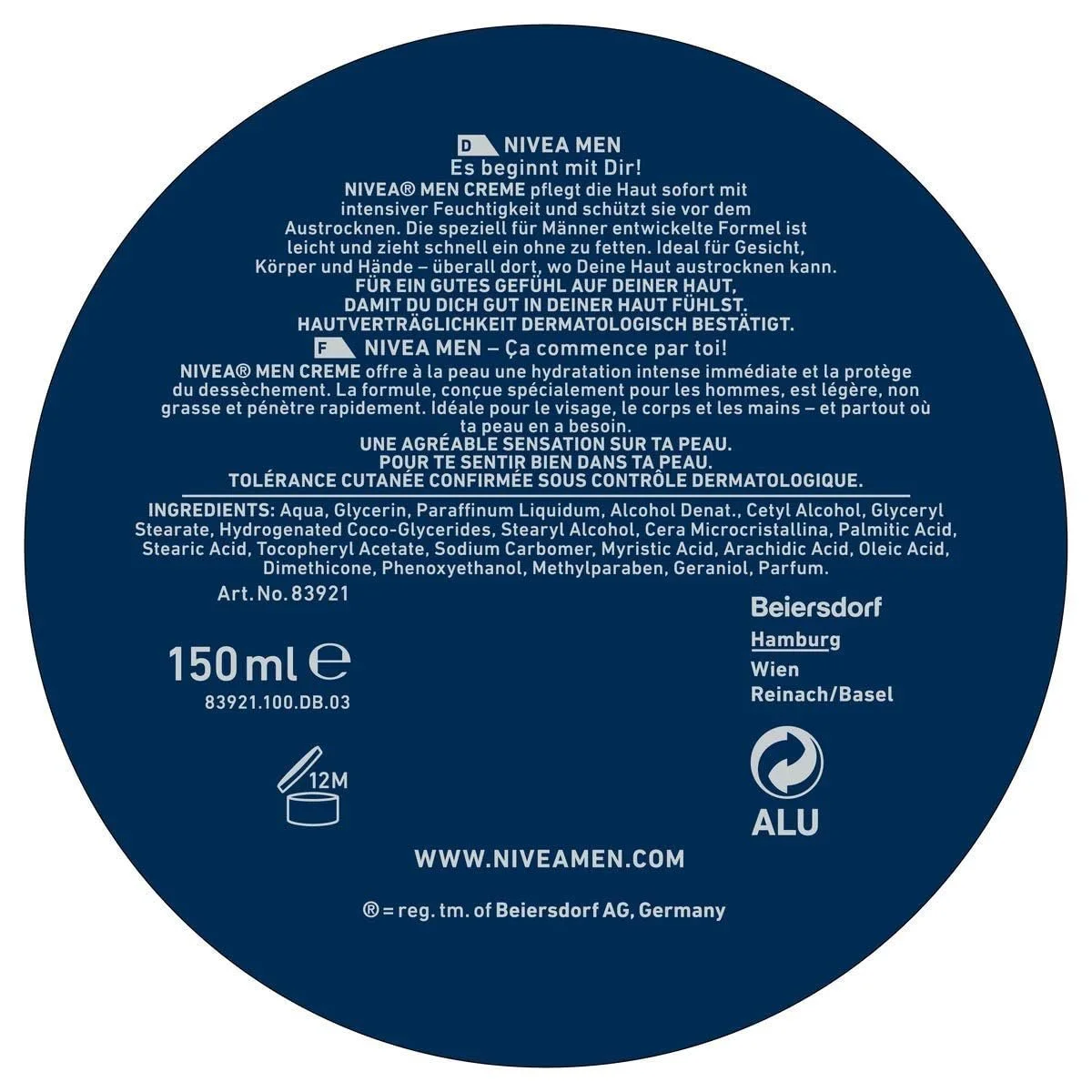 Зволожувальний крем Nivea Men для обличчя, тіла та рук з вітаміном E 150 мл (4 шт. в упаковці), фото №2 Зволожувальний крем Nivea Men для обличчя, тіла та рук з вітаміном E 150 мл (4 шт. в упаковці), фото №2