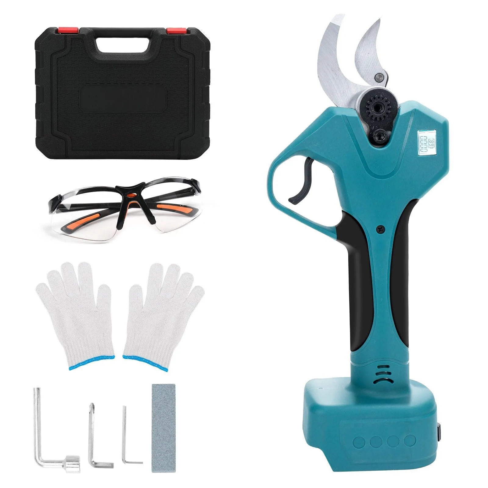 Секатор WingFly акумуляторний електричний, сумісний з батареями Makita 18 V, безщітковий двигун, макс. діаметр різання 30 мм, для квітників, садів, гілок, синій, фото №1