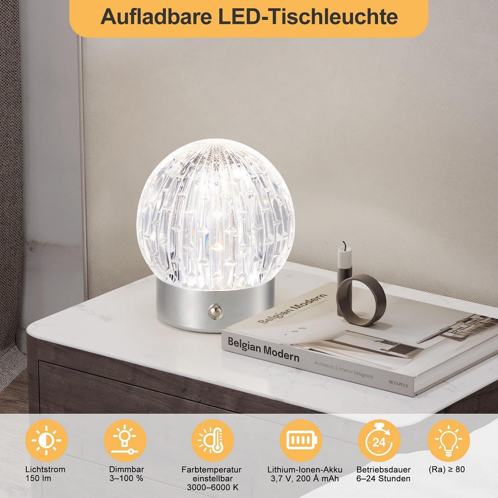 Настільна лампа HARPER LIVING LED акумуляторна сенсорна 3 кольори регульована яскравість, фото №2