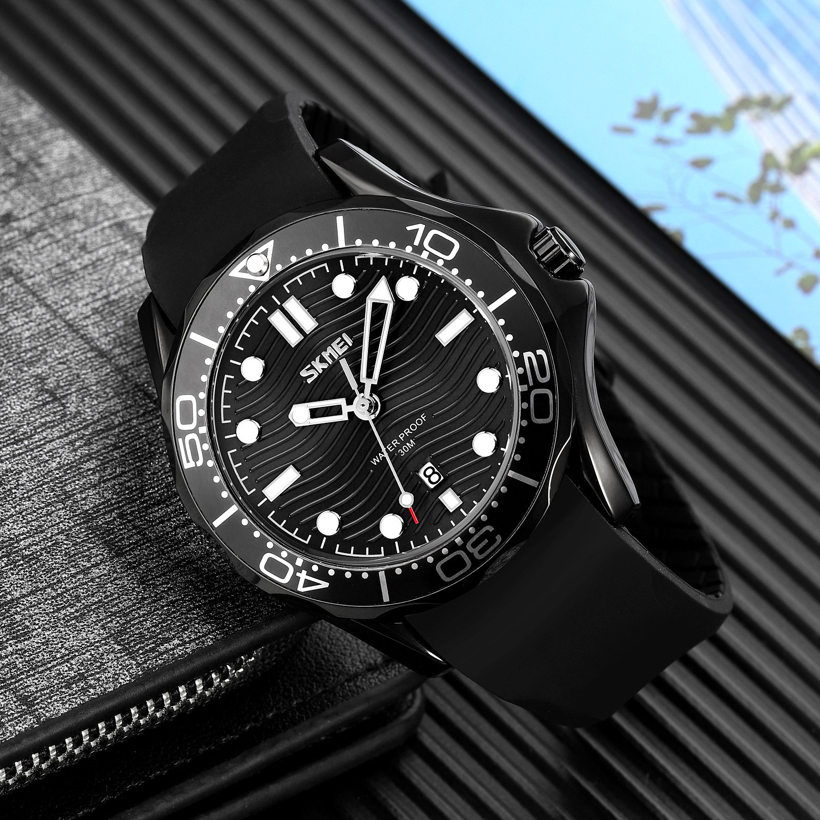 Годинник Skmei 9276 Black-Black з силіконовим ремінцем, фото №3
