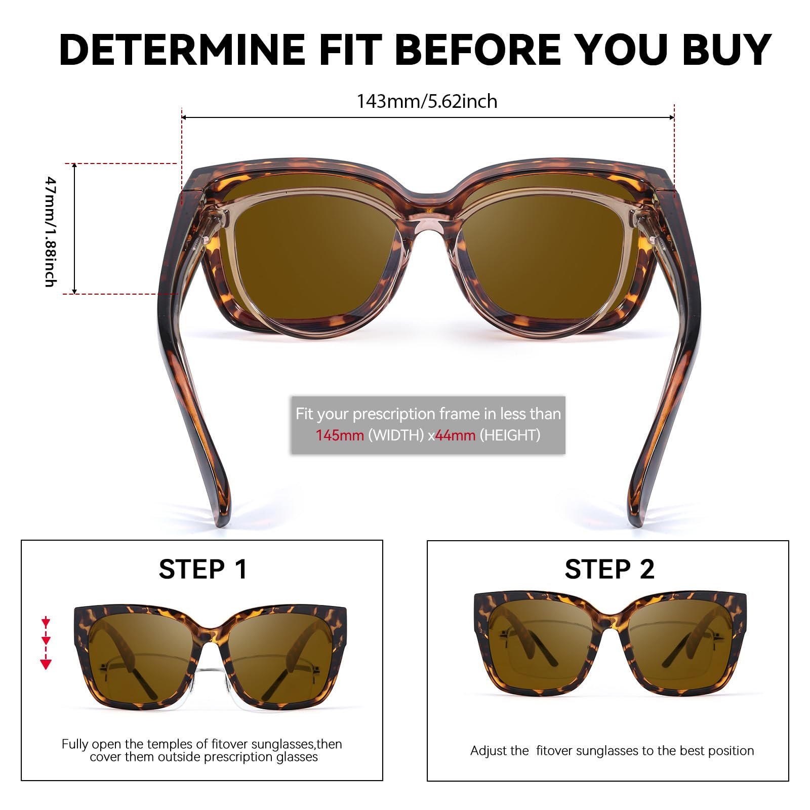 Сонцезахисні окуляри LVIOE Жіночі Накладні Поляризовані Модні Накладні UV400 Захист, фото №6