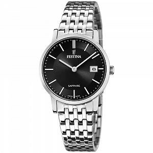 Женские часы Festina Swiss made F20019/3 серебристый корпус из нержавеющей стали серебристый браслет из нержавеющей стали, серебристо-черный - Фото 1