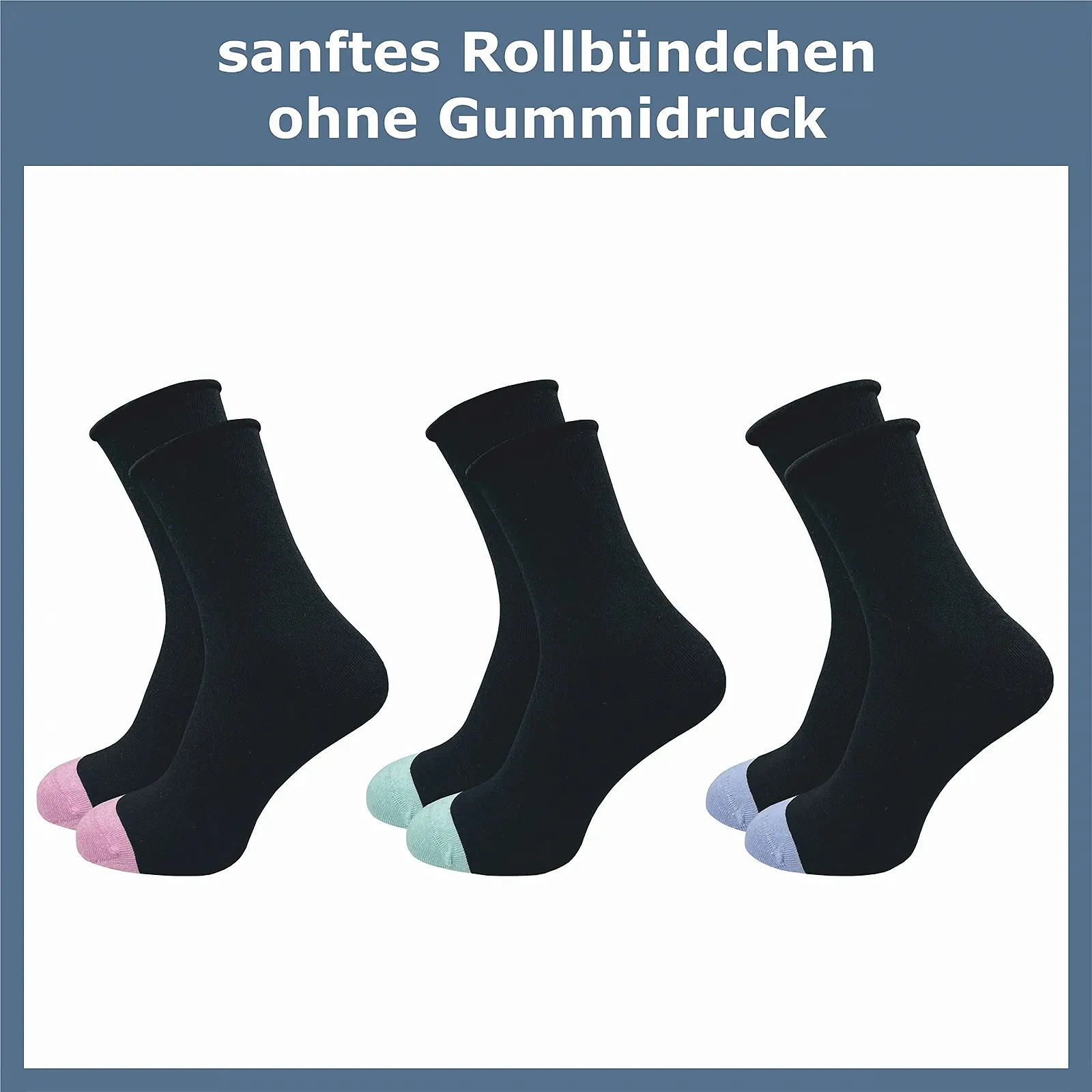 Шкарпетки Gawilo Жіночі з підвернутим краєм (6 пар), фото №2 Шкарпетки Gawilo Жіночі з підвернутим краєм (6 пар), фото №2