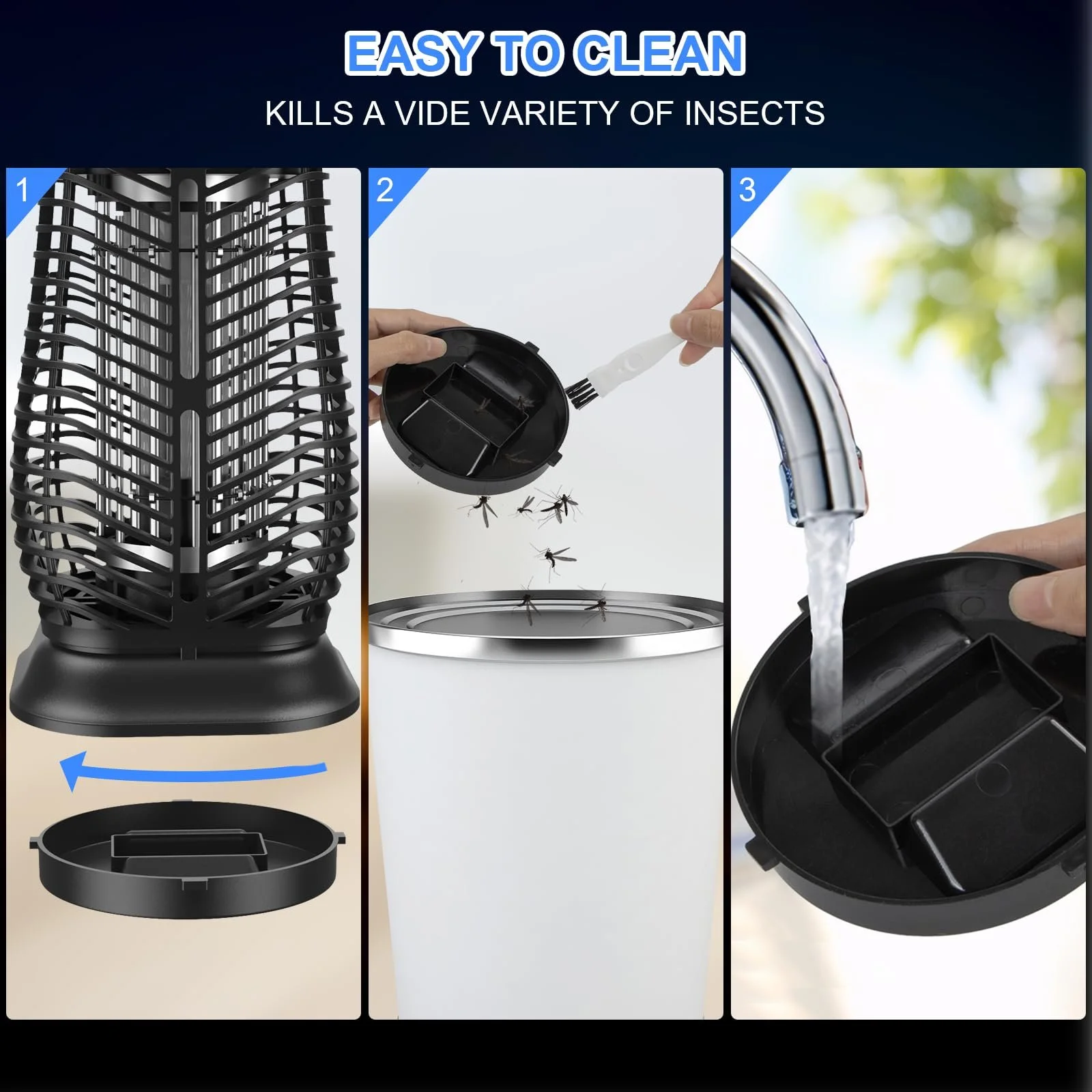 Электрический уничтожитель насекомых 20 W 4200 V УФ с подвесным крючком, фото №3