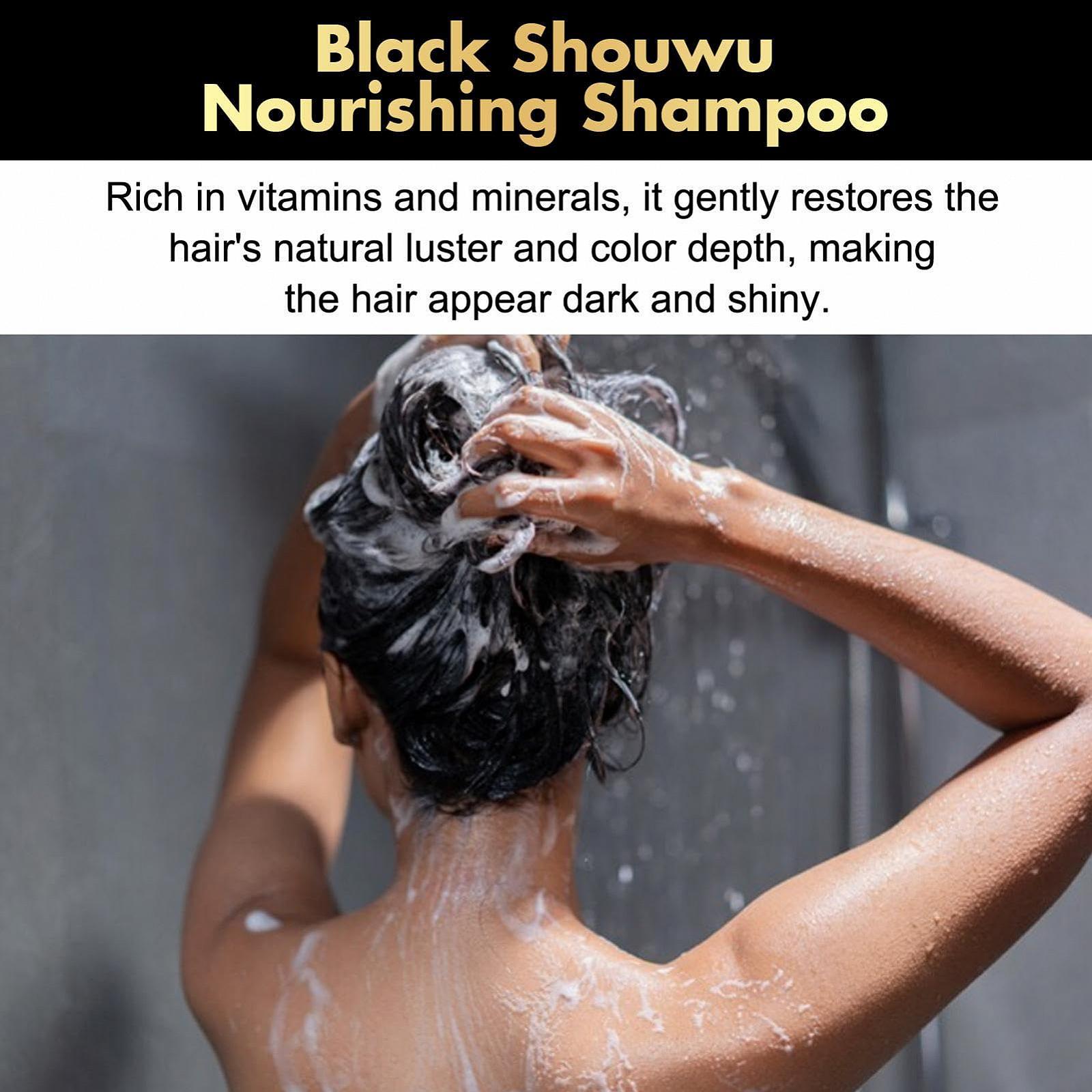 Шампунь Black Ganoderma Lucidum He Shou Wu 100 мл Natural Blackout, фото №7