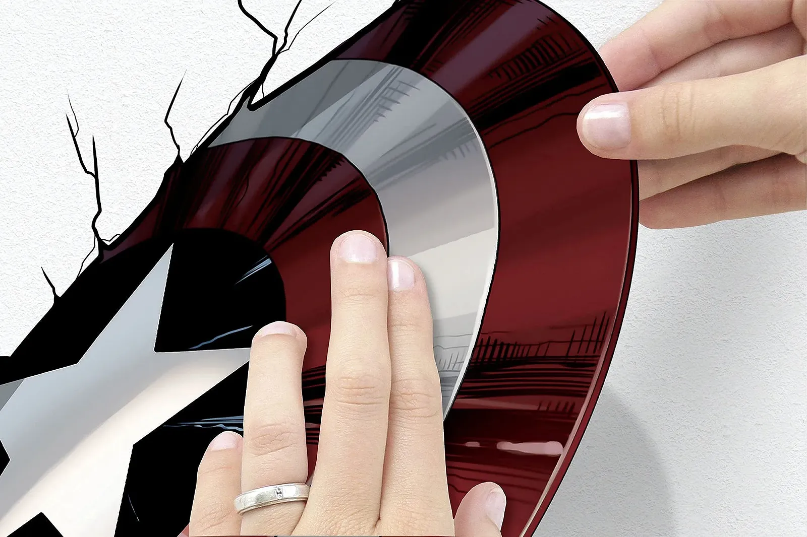 Наклейка на стену Komar Marvel Avengers Hammer & Shield 100 x 70 см 4 шт. Mjölnir Thor 14743h, фото №3