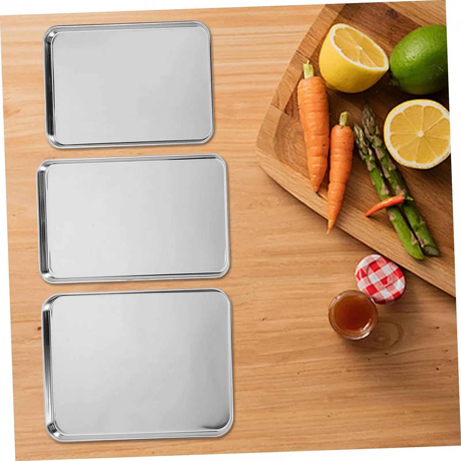 Форми для запікання SHOWERORO 3 шт. прямокутні термостійкі антипригарне покриття нержавіюча сталь, фото №4