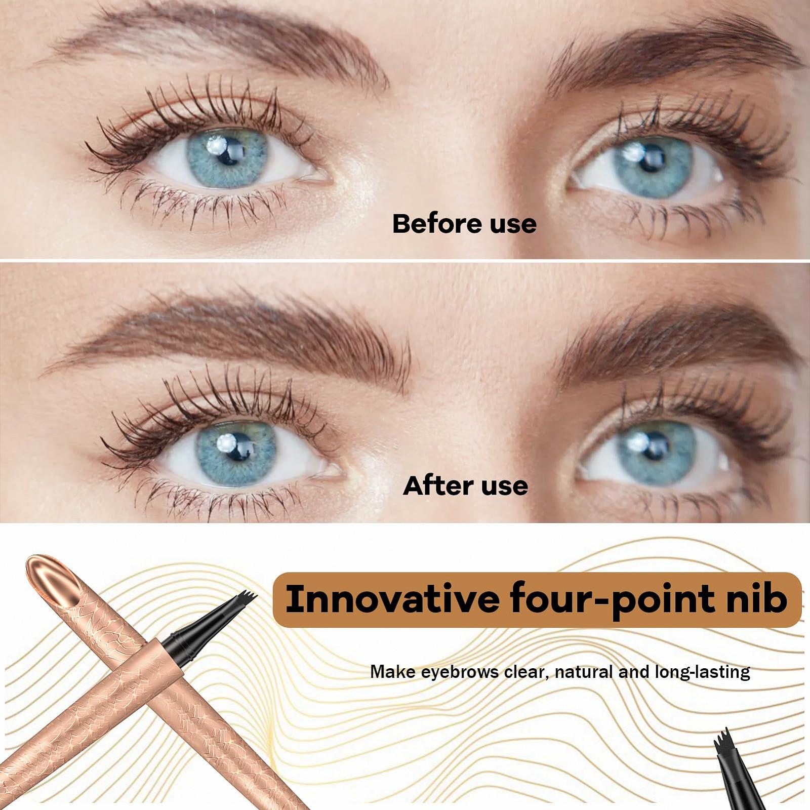 Олівець для брів LEWBDF Waterproof 3D Microblading Magic Eyebrow Pencil 4 Fork Tip Applicator 2 шт, фото №3