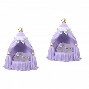 Ночник Garneck Kawaii Cat Лампа LED для детей Фиолетовый Кристалл Комплект из 2 - Фото 1
