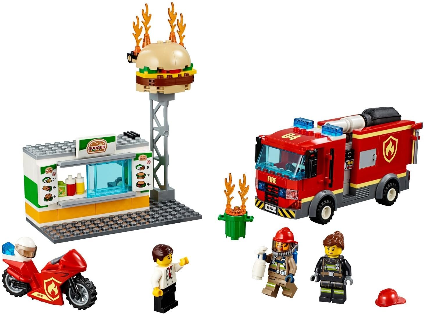Набір LEGO City Пожежна частина ресторану Burger 60214, фото №2