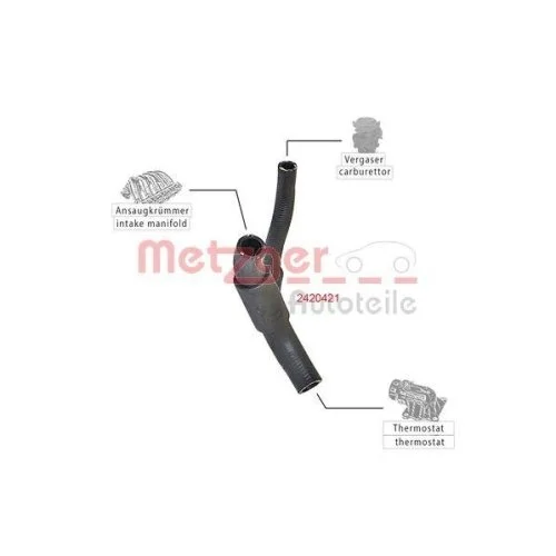 Шланг радіатора METZGER 2420421 для VAG, фото №2 Шланг радіатора METZGER 2420421 для VAG, фото №2