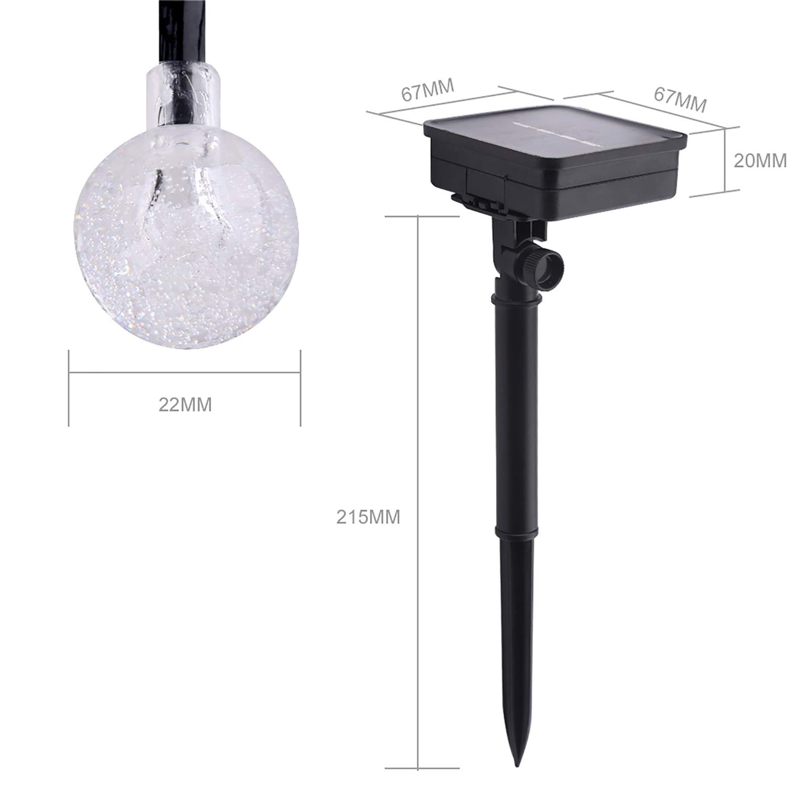 Гірлянда Solar AGM 60 LED Кришталеві Кулі, фото №4
