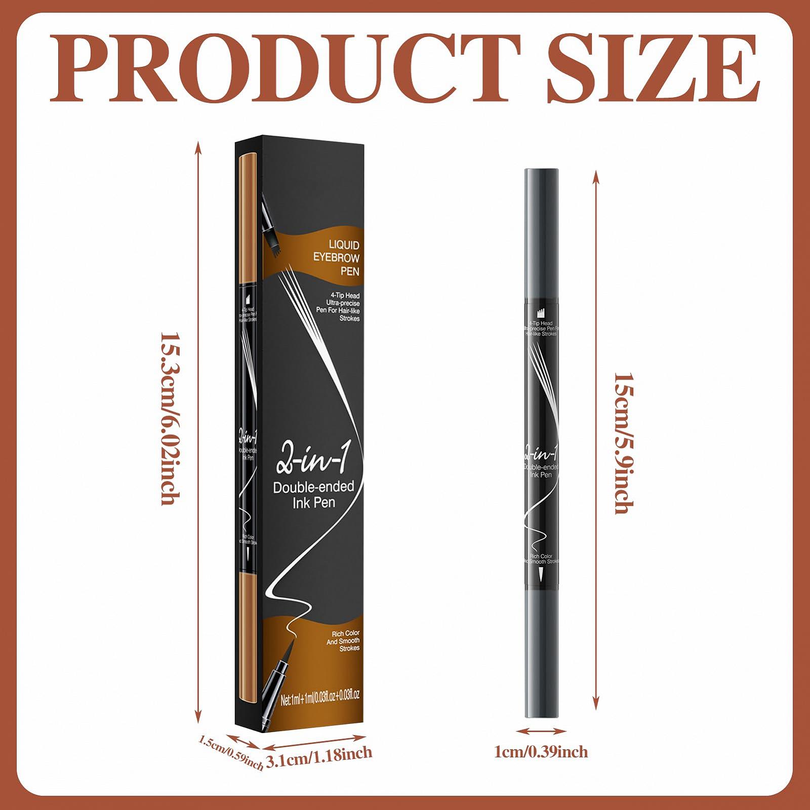 Олівець для брів 2-в-1 Wasserfest Eyebrow Pencil Microblading (сірий*2), фото №2