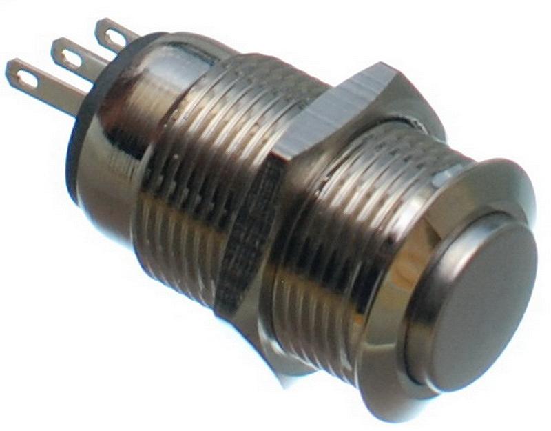Кнопка антивандальна VJ Parts d18mm стрижка 16mm h28mm 3 контакту, фото №1