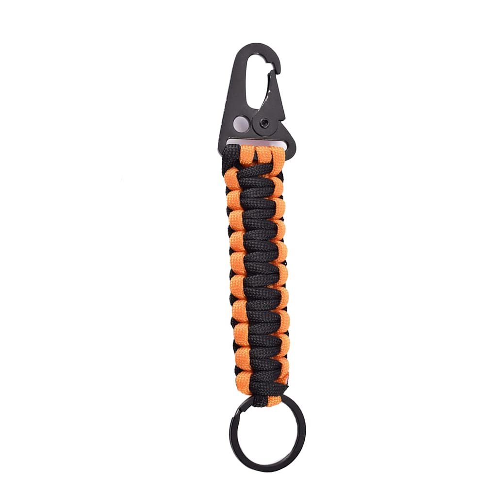 Брелок Paracord 7 нитей для кемпинга и походов Черный/оранжевый, фото №2