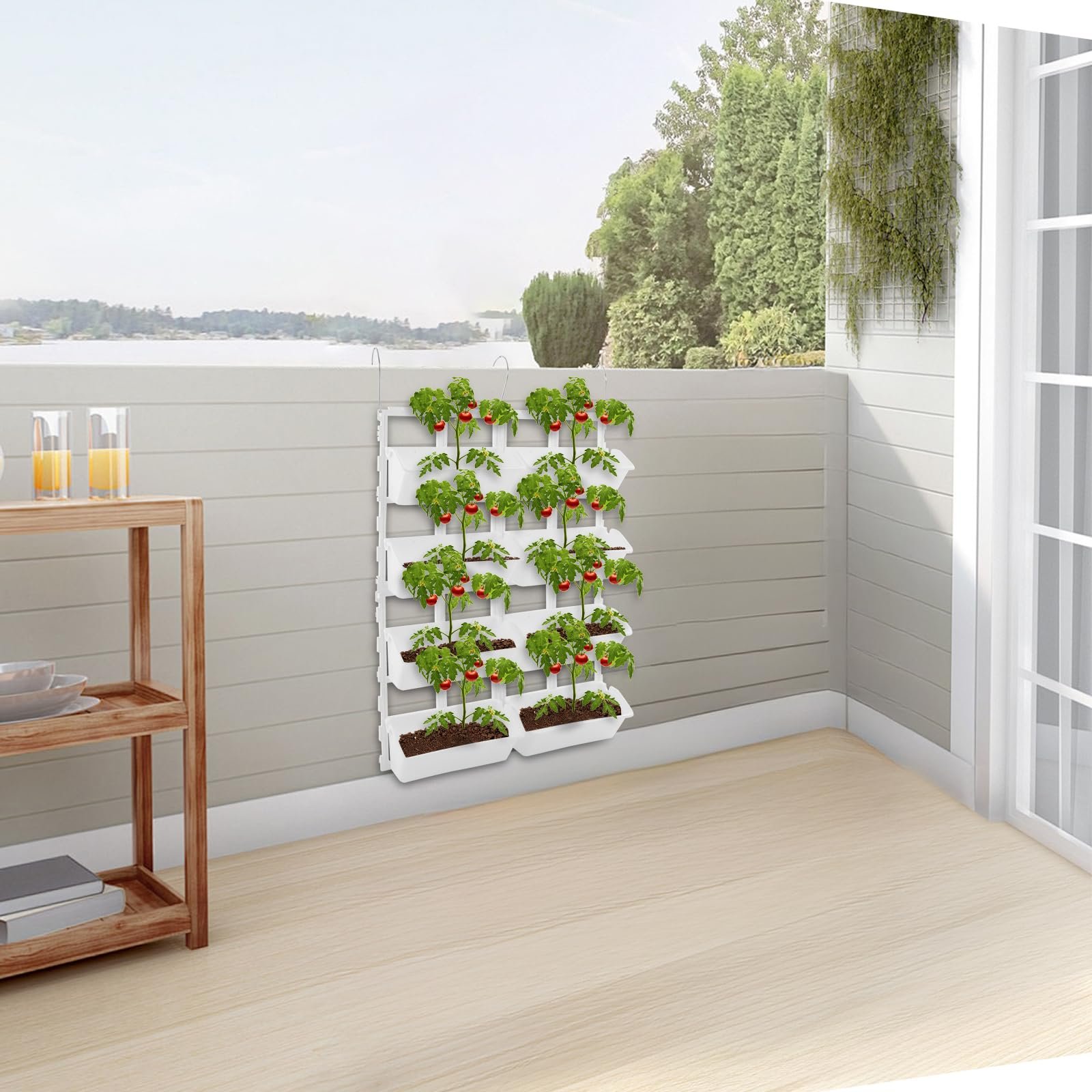 Сумка для рослин настінна вертикальна 8 кишень 67 x 106 см біла, фото №9 Сумка для рослин настінна вертикальна 8 кишень 67 x 106 см біла, фото №9