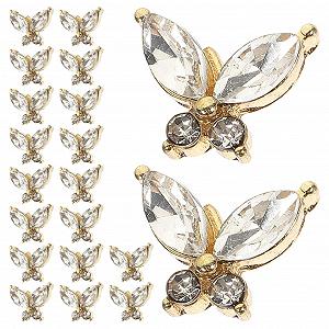 Украшения для ногтей в форме бабочки Ipetboom, искусственные ногти, клей, подвеска-бабочка, наборы блесток, золотистый, 20 шт - Фото 1