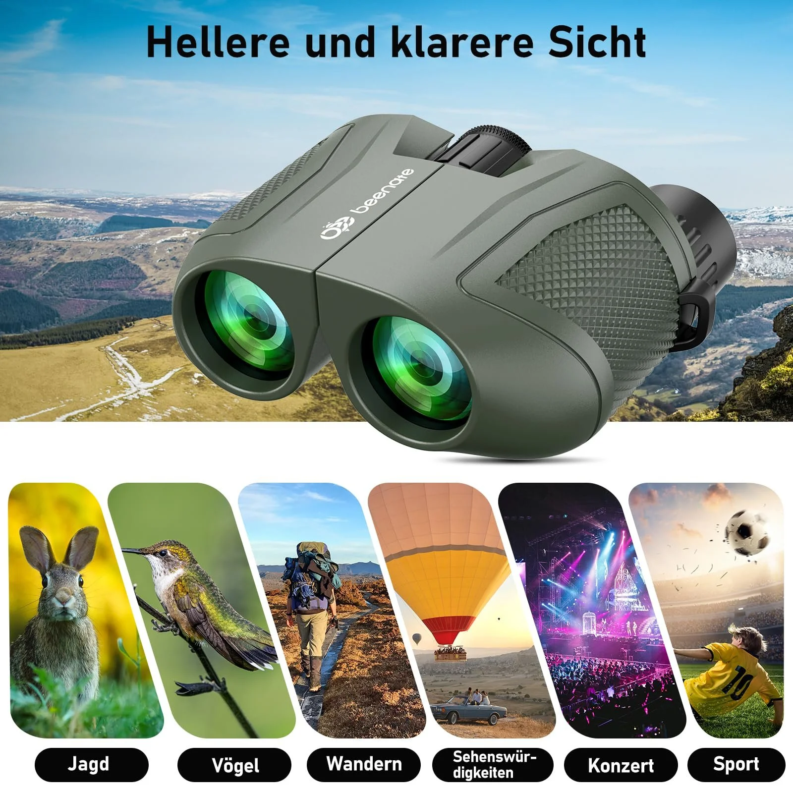 Бінокль 15x25 BAK4 FMC HD Водонепроникний Складаний, фото №7