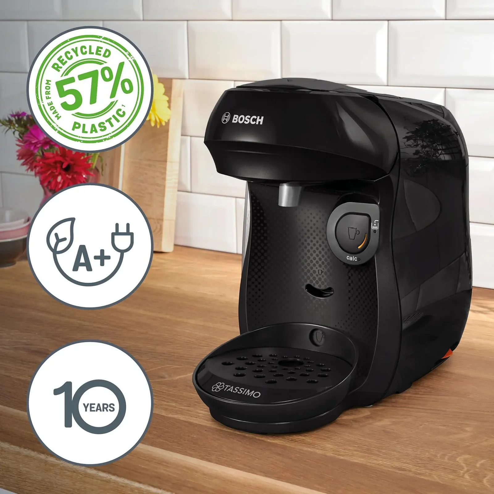 Капсульная кофемашина Bosch Tassimo Happy Friendly TAS102E, более 70 напитков, подходит для всех чашек, автоматическое отключение, 1400 Вт, черный, фото №3 Капсульная кофемашина Bosch Tassimo Happy Friendly TAS102E, более 70 напитков, подходит для всех чашек, автоматическое отключение, 1400 Вт, черный, фото №3