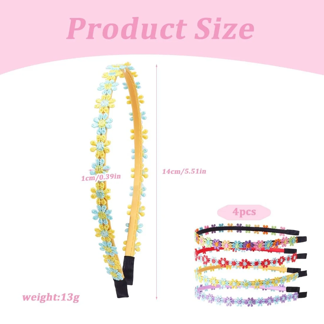 Обруч Квітковий Різні Кольори (4 шт. в упаковці), фото №2