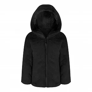 Куртка с капюшоном Raenseen для девочек, теплая куртка-накидка из искусственного меха на молнии, зимнее пальто с длинными рукавами synthetic.ua - Фото 1