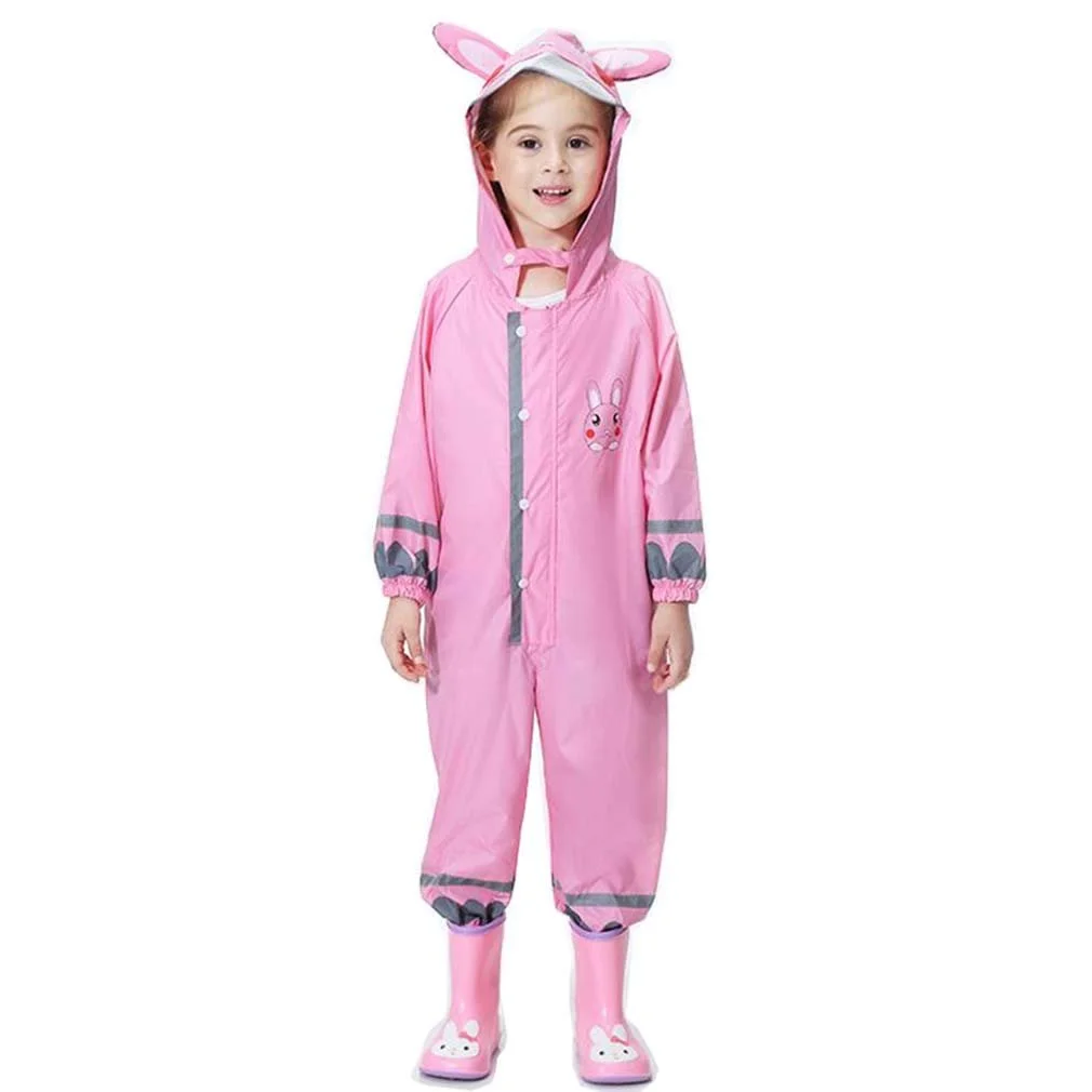 Дитячий дощовий комбінезон mama stadt для хлопчиків і дівчаток, світловідбиваючий дощовик, фото №1