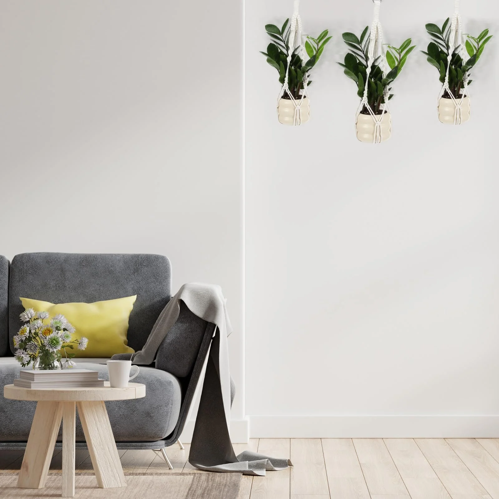 Підвісне кашпо макраме Pack of 2 з металевим кільцем та гачками 50 см, фото №8 Підвісне кашпо макраме Pack of 2 з металевим кільцем та гачками 50 см, фото №8