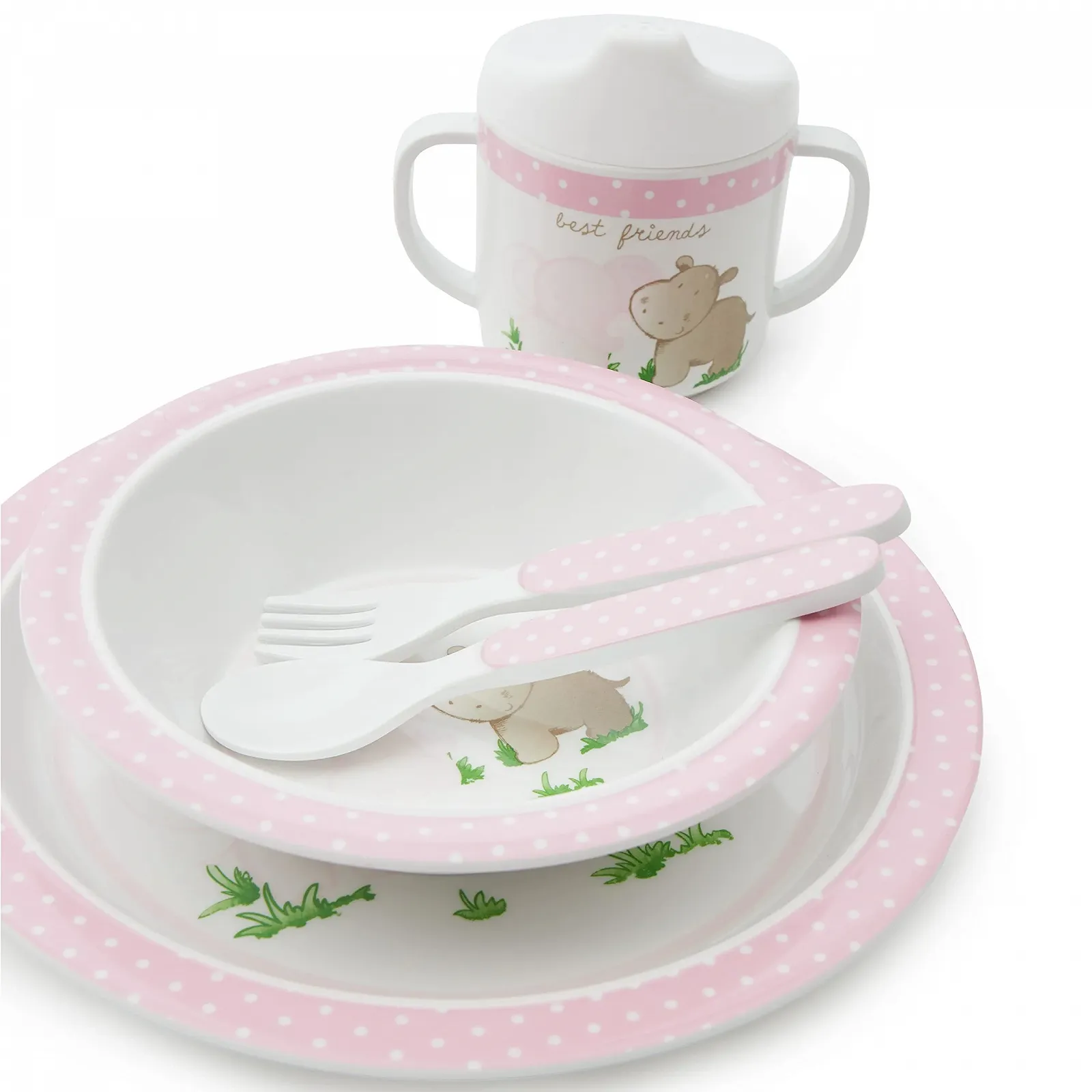 Набор детской посуды Bieco Animals Design 5 предметов Меламин Розовый, фото №3 Набор детской посуды Bieco Animals Design 5 предметов Меламин Розовый, фото №3