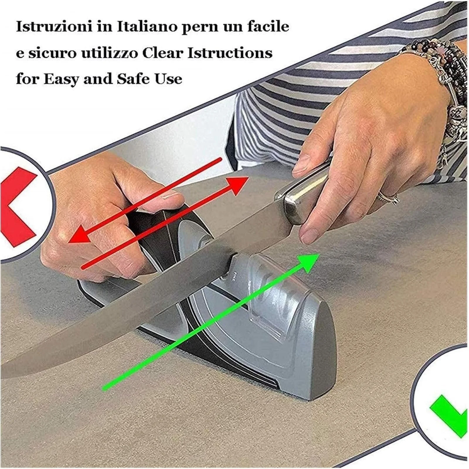 Точилка для ножів esmen 4-сегментна ручна для кухонних та кишенькових ножів, фото №3 Точилка для ножів esmen 4-сегментна ручна для кухонних та кишенькових ножів, фото №3