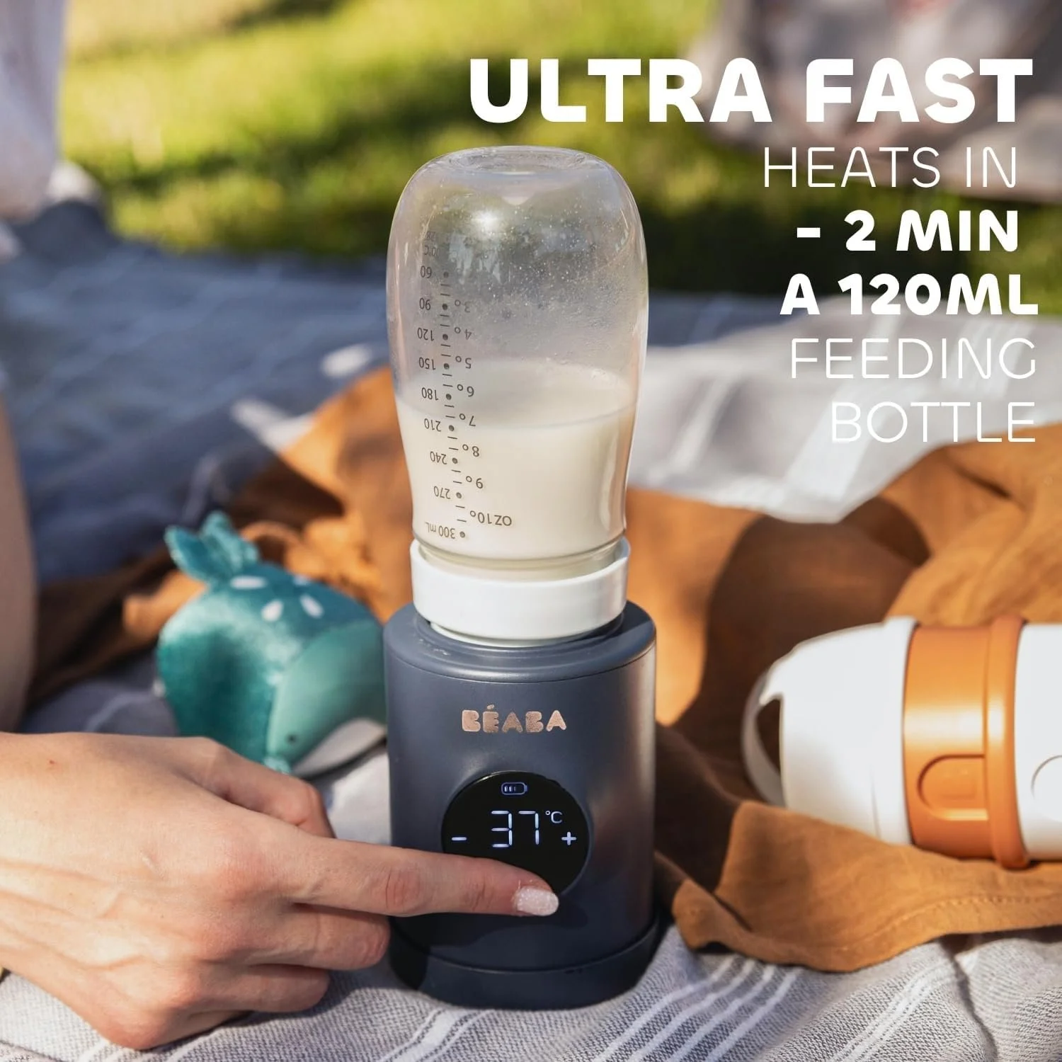 Портативний підігрівач для пляшечок Beaba Milk Nomad Night Blue з функцією змішування, фото №2