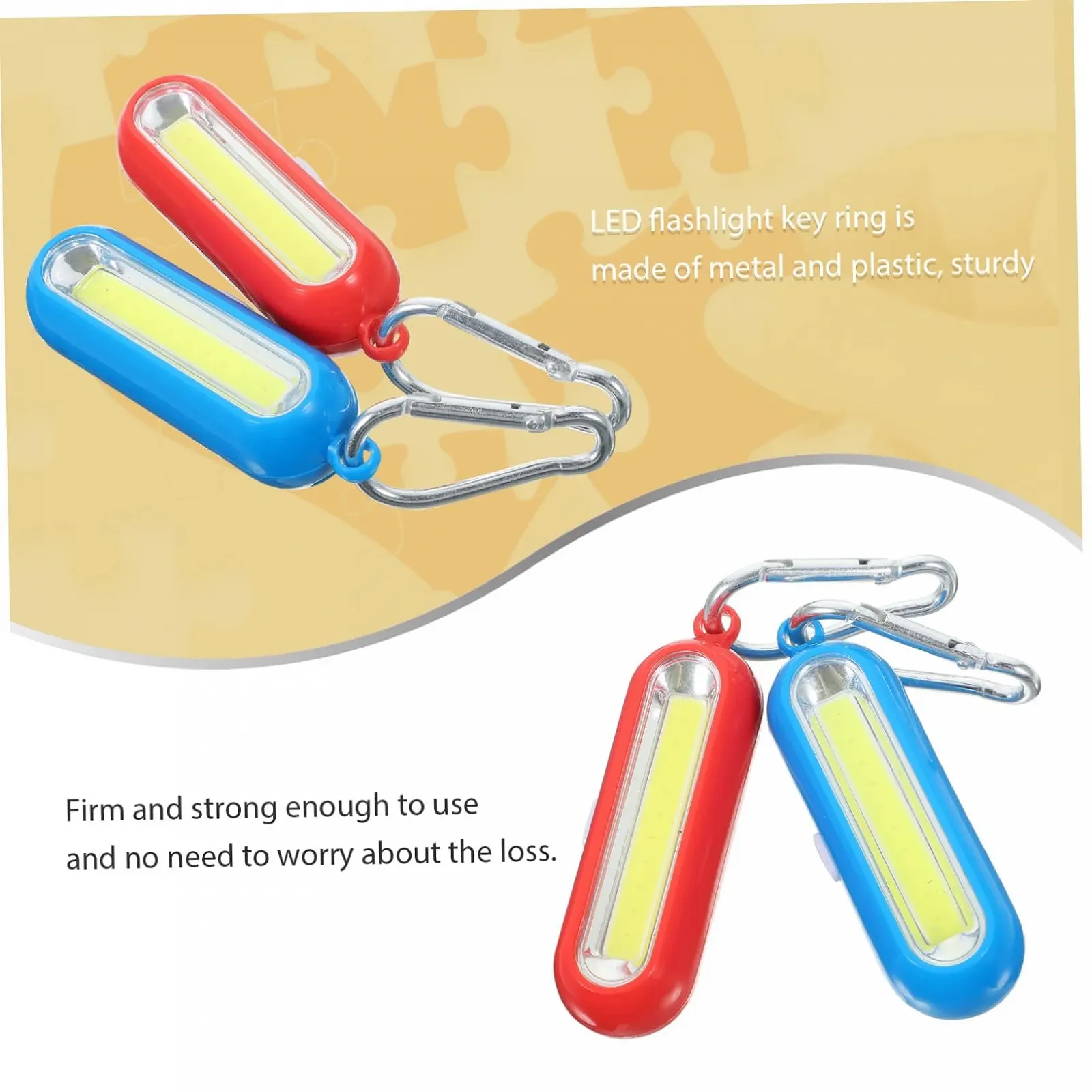 Ліхтарик-брелок Homoyoyo 2 шт. Світлодіодний портативний аварійний для активного відпочинку, зручний і міцний, червоний і синій, без батареї, фото №8